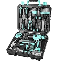 Pink Drill Tool Set Kit: Power Cordless Drill Tool Box with